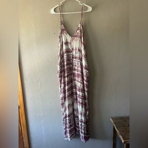 Lulus Yours Tule Mauve Tie-Dye Maxi Dress Size S/M